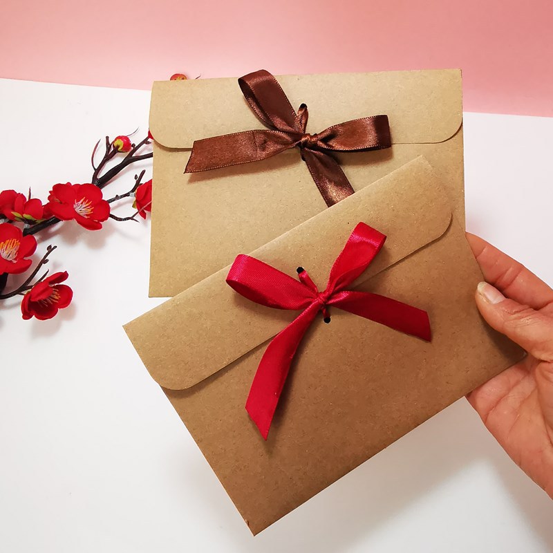Letter Envelope Kraft - 10 adet Retro Kraft Zarf Çanta