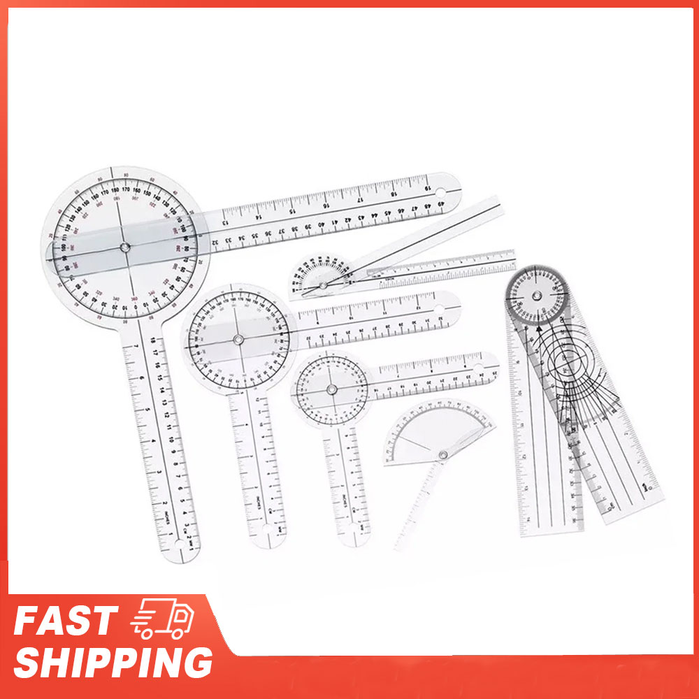 Ruler Set Transparent - 6 adet tıbbi gonyometre seti PVC