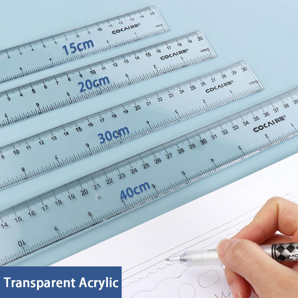 Ruler Set Transparent - Masa Aksesuarları 15cm 20cm 30cm 40cm