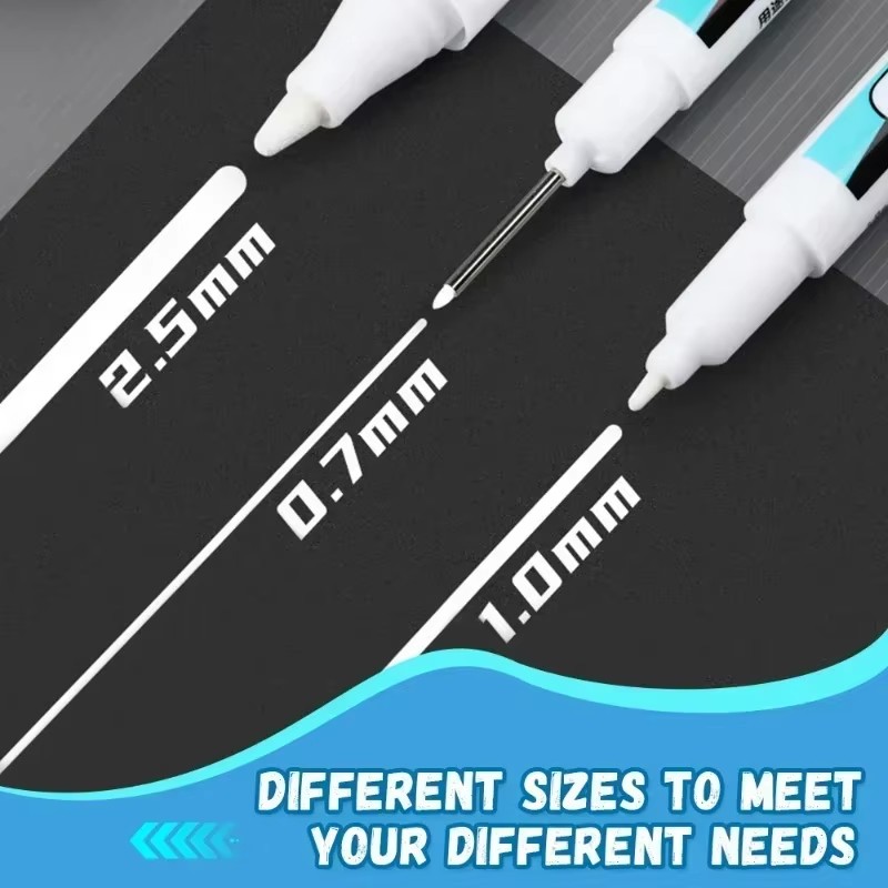 Stationery Supply - 0.7/1.0/2.5MM Beyaz Kalıcı İşaretleyici Kalemler Ahşap