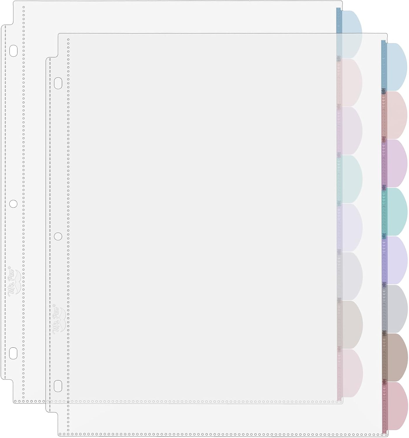 Index Tab Divider - A4 Şeffaf Sayfa Koruyucuları, 8 Bölmeli,
