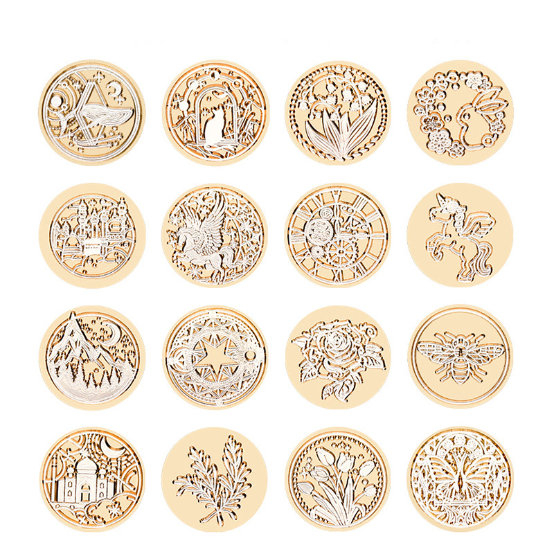Wax Seal Stamp Kit - Yıldızlı Gökyüzü Lotus Gül Desenli Mum