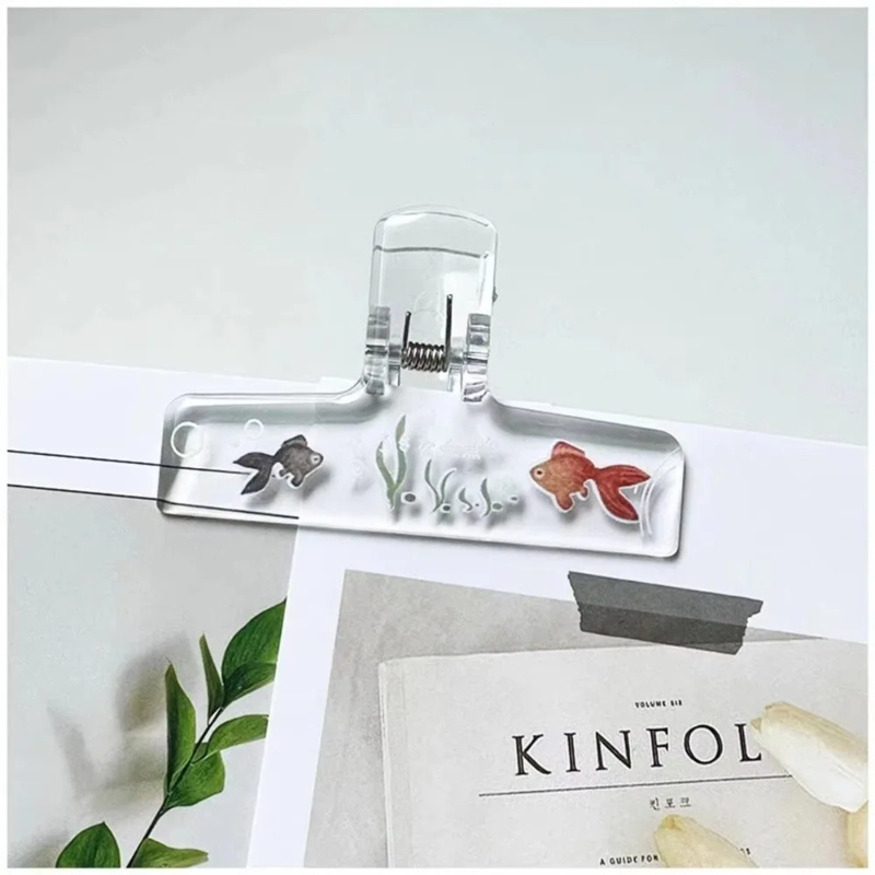 Binder Clip Assorted - 1 adet şeffaf akrilik akvaryum balığı