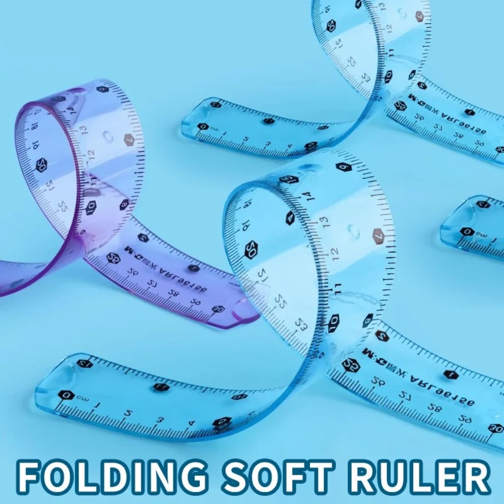 Ruler Set Transparent - 1/3 adet Şeffaf Yumuşak Cetvel, Esnek