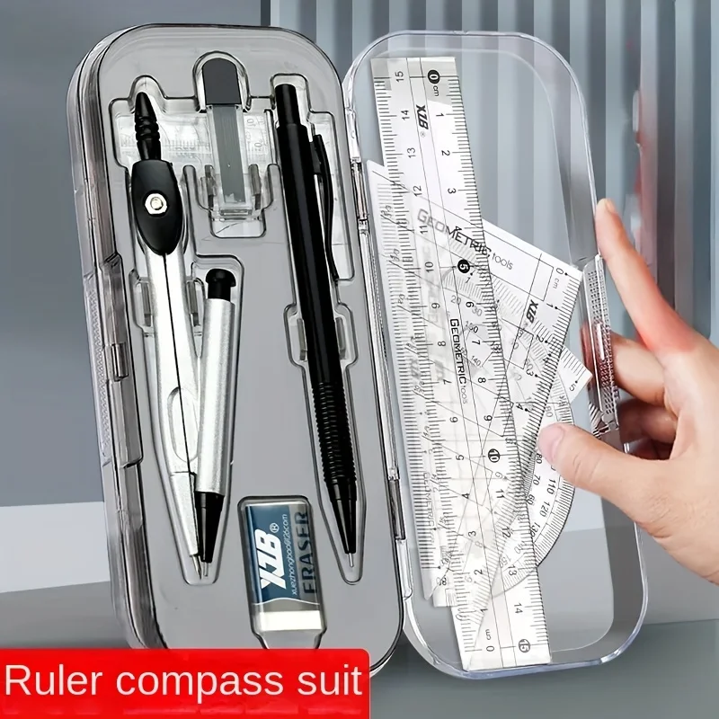Compass Geometry Set - Pusula Cetveli ve İletki ile 8'i