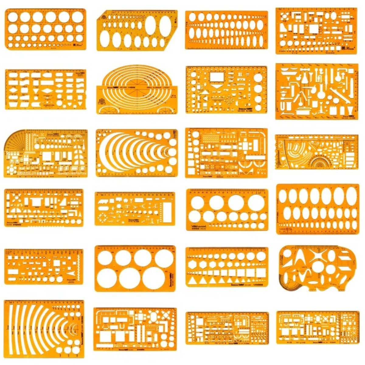 Ruler Set Transparent - Ölçüm Cetveli ile Geometrik Çizim Şablon
