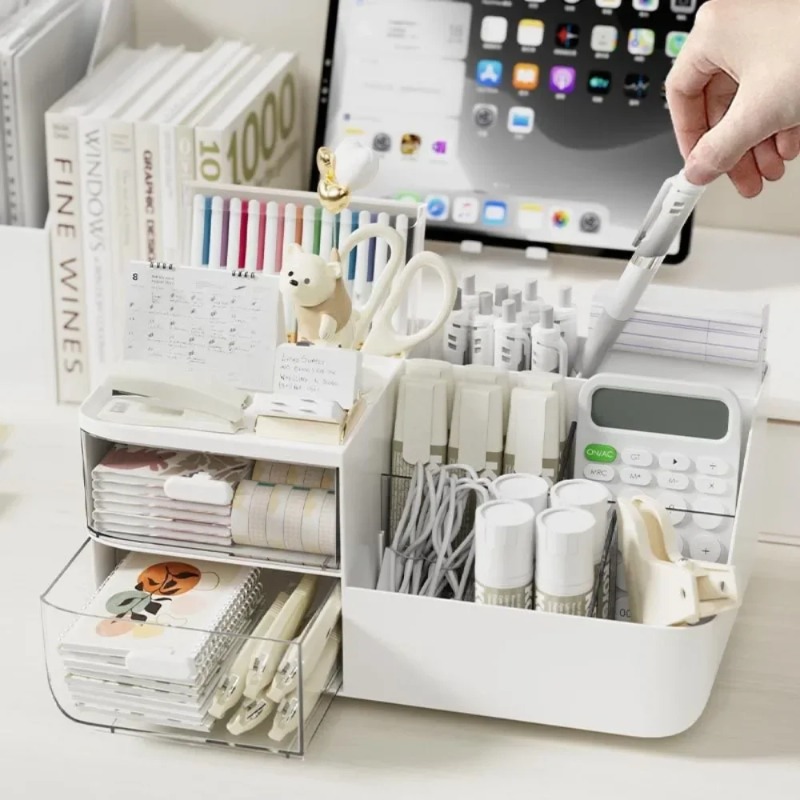 Ideal Stationery & Office Supply - 1 adet masaüstü kozmetik organizatör çekmeceli