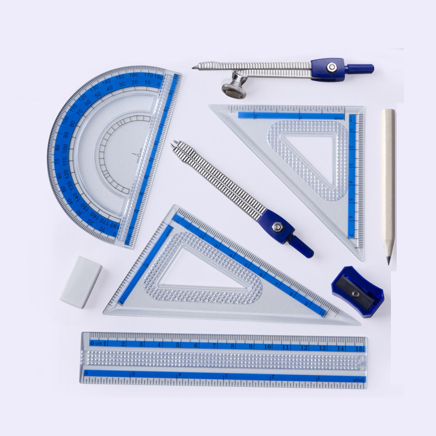 Compass Geometry Set - 10 Parça Geometri Matematik Seti Kırılmaz