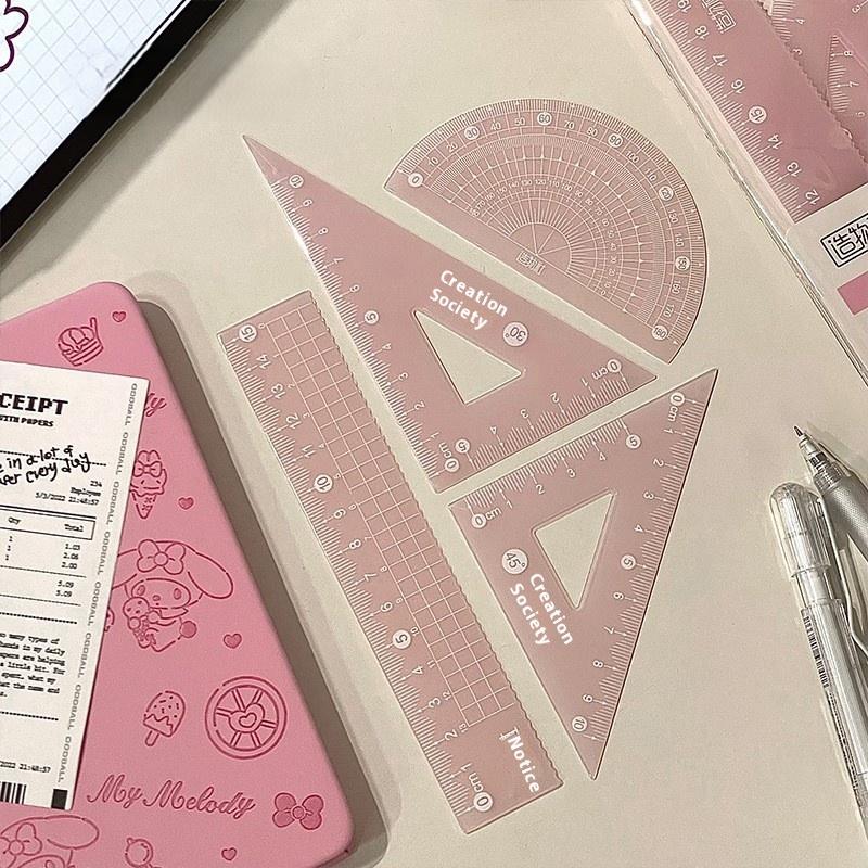 Ruler Set Transparent - 4 adet/takım şeffaf ölçüm cetveli öğrenci