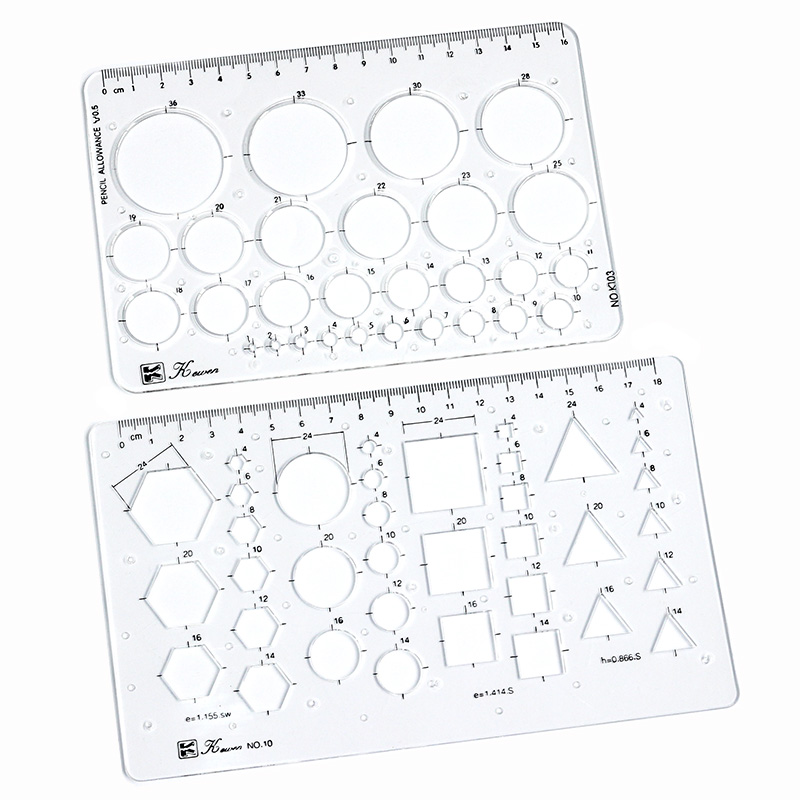 Ruler Set Transparent - Şeffaf çizim boyutu kare kare cetvel