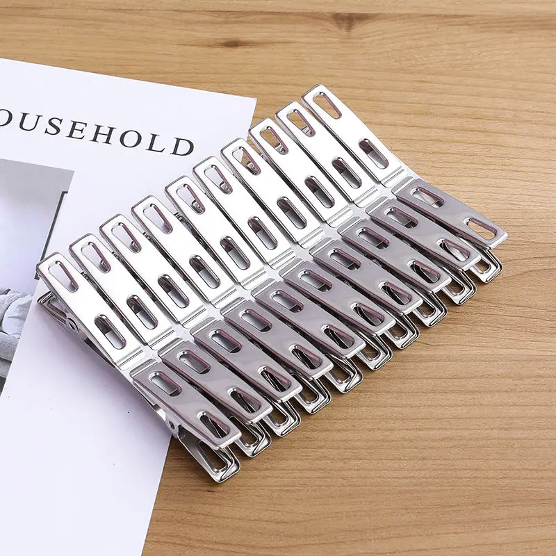 Binder Clip Assorted - 20 adet Paslanmaz Çelik Düz Ağız