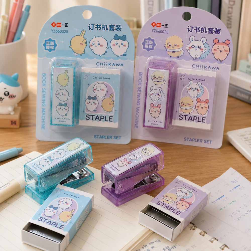 Office Supply Office Stationery Items - Orijinal Chiikawa Zımba Seti Masaüstü Zımba