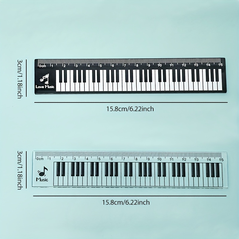 2 adet/takım 15 cm Piyano Klav - Ruler Set Transparent incelemesi ve fiyatı