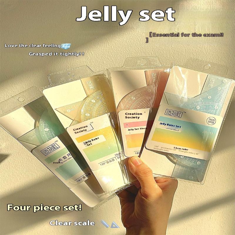 4 adet/takım 15 CM Jöle Cetvel - Ruler Set Transparent incelemesi ve fiyatı