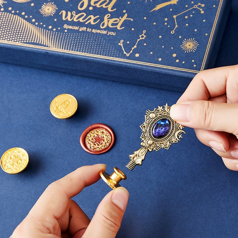 Yıldızlı yangın cila damga set - Wax Seal Stamp Kit incelemesi ve fiyatı